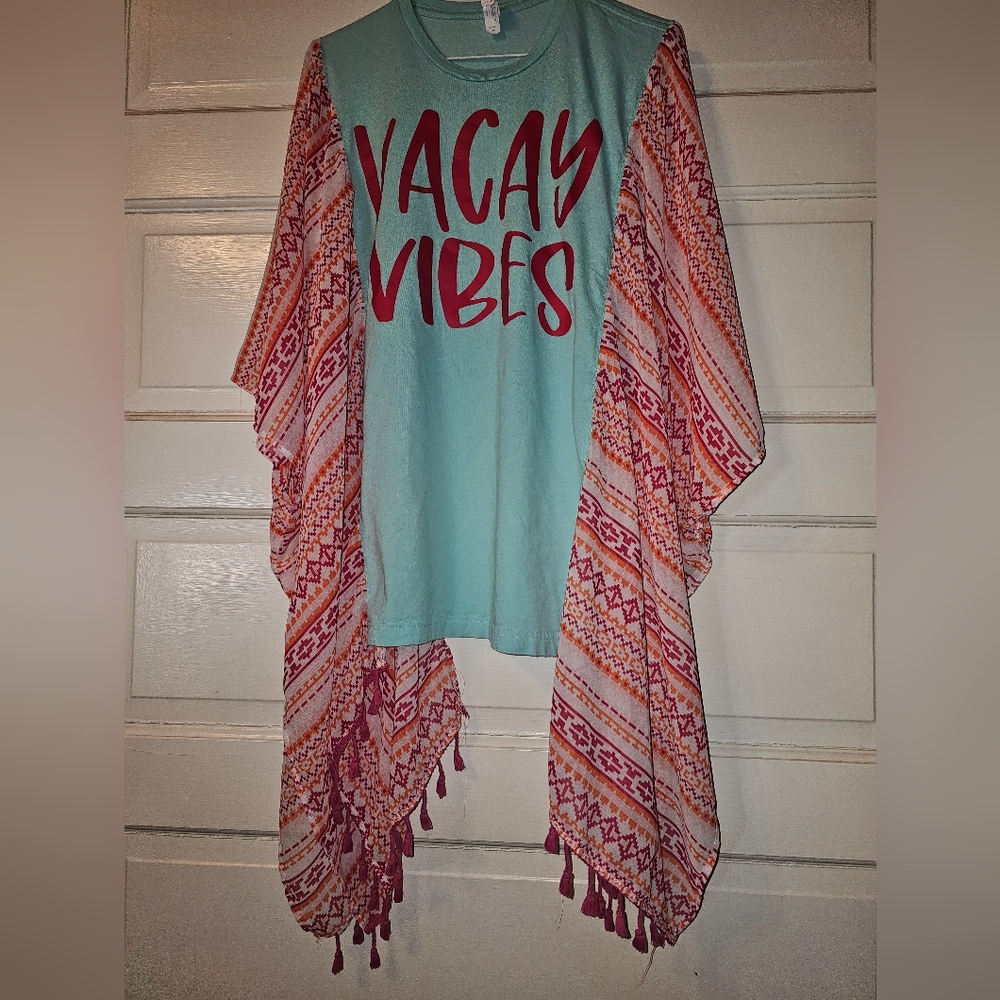 Vacay Vibes Kimono Patterned Shawl
